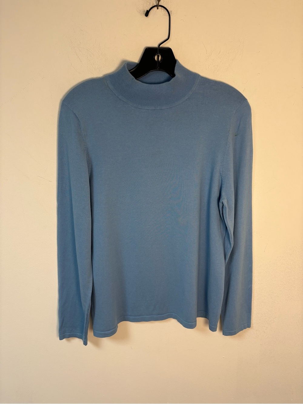 Pendleton Womens Light Blue Mock Neck Long Sleeve Silk Sweater LP